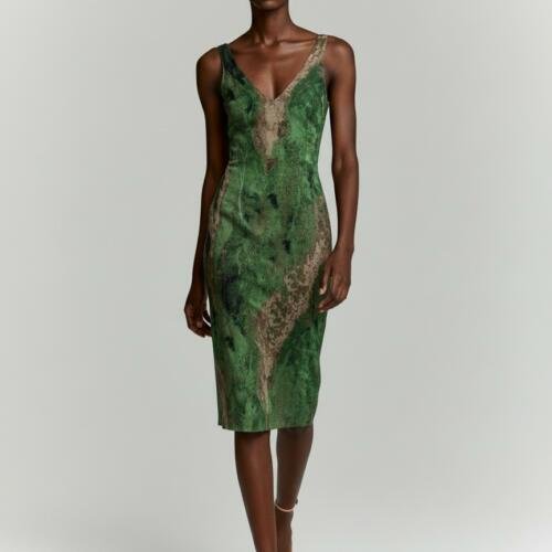 Emerald Flow Midi Dress