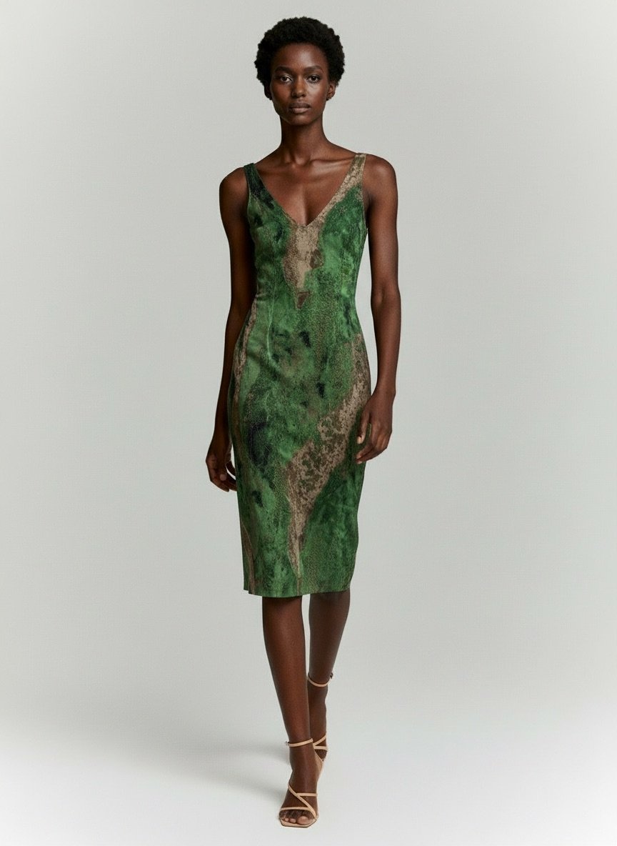 Emerald Flow Midi Dress