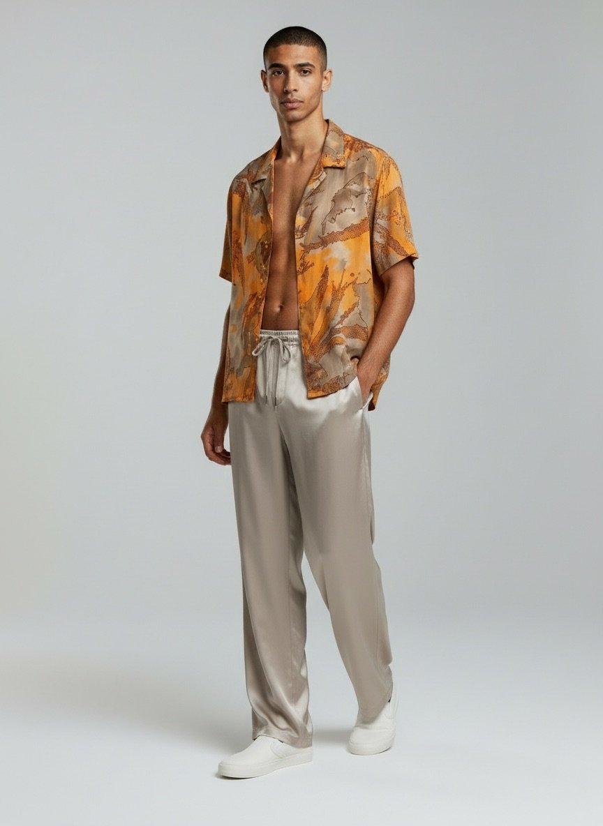 Amber Grey Silk Set - Görsel 2