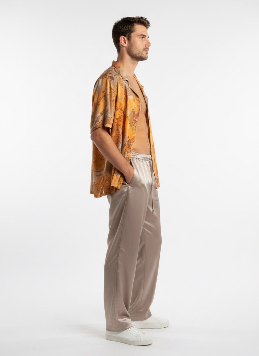 Amber Grey Silk Set - Görsel 3